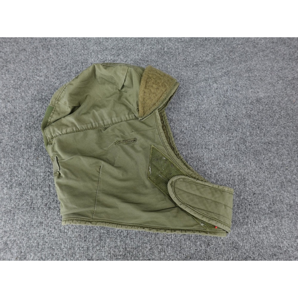 US Military Helmet Liner Cap Mens 7 1/2 Green 1970 Vintage Insulated Hood